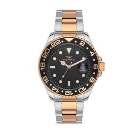 Ferro F11253a-E2 Rose ve Gümüş Çelik Kordon Erkek Kol Saati