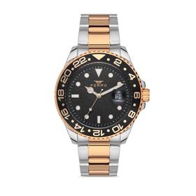 Ferro F11253a-E2 Rose ve Gümüş Çelik Kordon Erkek Kol Saati