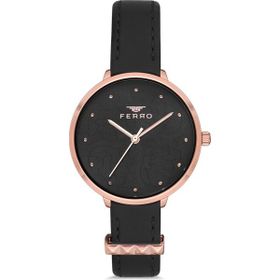 Ferro F21087B-R Siyah Rose Kadın Kol Saati