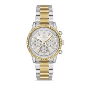 Ferro FL41258A-D Quartz Çelik Altın Gri 36 mm Kadın Kol Saati