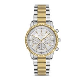Ferro FL41258A-D Quartz Çelik Altın Gri 36 mm Kadın Kol Saati