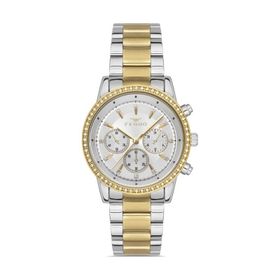 Ferro FL41258A-D Quartz Çelik Altın Gri 36 mm Kadın Kol Saati