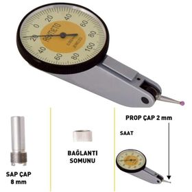 Fett AS-501088 0.8 mm Asimeto Yatay Temel Salgı Komparatör Saati