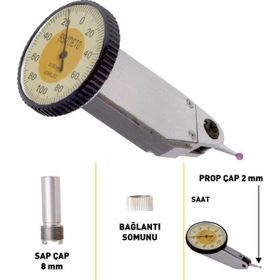 Fett AS-502054 0.5 mm Asimeto Dikey Temel Salgı Komparatör Saati