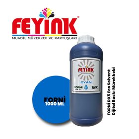 Feyink Epson DX5 Kafa Uyumlu Mavi 1000 ml Forni Ecosolvent Dijital Baskı Mürekkebi