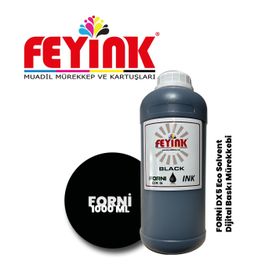 Feyink Epson DX5 Kafa Uyumlu Siyah 1000 ml Forni Ecosolvent Dijital Baskı Mürekkebi