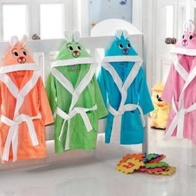 Fialka 5-6 Yaş Mavi Çocuk Bornoz