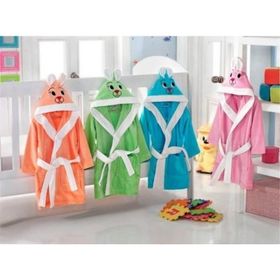 Fialka 5-6 Yaş Pembe Çocuk Bornoz