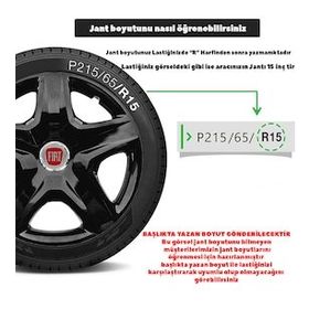 Fiat 14 İnç Amblemli Piano Black 4'lü Takım 201 Jant Kapağı