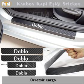 Fiat Doblo 4 Adet Karbon Kapı Eşiği Sticker