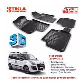 Fiat Doblo Panelvan 2 Parça 2010-2015 Gri Profesyonel Paspas