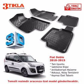 Fiat Doblo Panelvan 2 Parça 2010-2015 Gri Profesyonel Paspas