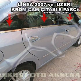 Fiat Linea 2007 Üzeri Paslanmaz Çelik 8 Parça Krom Cam Çıtası