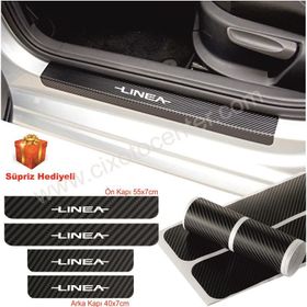 Fiat Linea 4 Adet Karbon Kapı Eşiği Sticker
