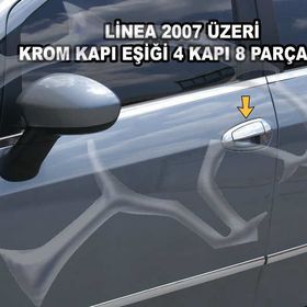 Fiat Linea 8 Parça Paslanmaz Çelik 4 Kapı Krom Kapı Kolu