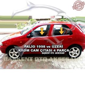 Fiat Palio Paslanmaz Çelik 4 Parça Krom Cam Çıtası