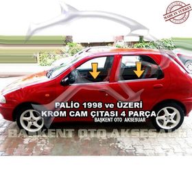 Fiat Palio Paslanmaz Çelik 4 Parça Krom Cam Çıtası