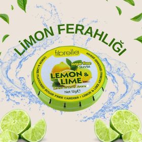 Fibrelle 12 gr Stevia Limon Lime Aromalı Şekersiz Şeker