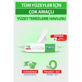 Fibril 50'li Çam Kokulu Pratik Yüzey Islak Temizlik Havlusu (5 adet)