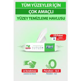 Fibril 50'li Çam Kokulu Pratik Yüzey Islak Temizlik Havlusu (5 adet)