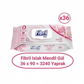 Fibril Baby Gül Kokulu 36x90 Yaprak Islak Mendil