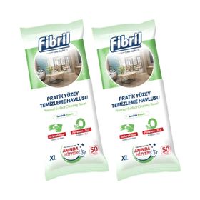 Fibril Beyaz Sirkeli Sabun ve Temizlik Kokulu 50 Yaprak Yüzey Temizlik Havlusu (2 adet)