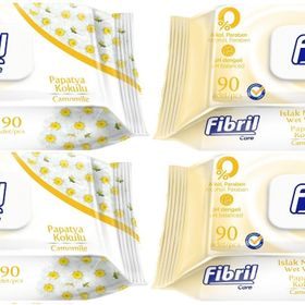Fibril Papatya Kapaklı 4x90 Yaprak Bebek Islak Mendili