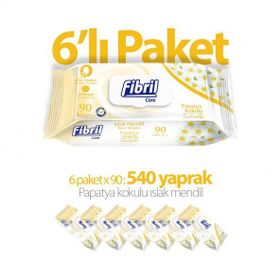 Fibril Papatya Kapaklı 6x90 Yaprak Bebek Islak Mendili