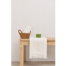 Fiesta Kadife Etamin Saçaklı 2'li 50x90 cm Krem El Havlusu