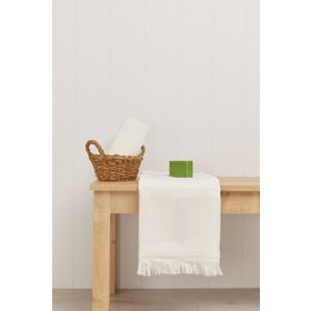 Fiesta Kadife Etamin Saçaklı 2'li 50x90 cm Krem El Havlusu