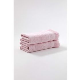 Fiesta Kadife Etamin Saçaklı 2'li 50x90 CM Pembe El Havlusu