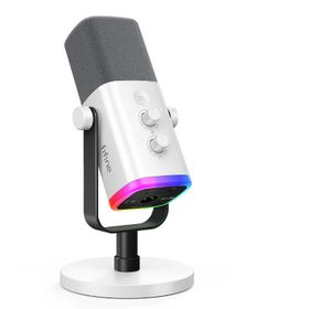 Fifine AM8 Xlr Usb Rgb Dinamik Beyaz Bilgisayar Oyuncu Yayıncı Mikrofonu