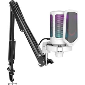 Fifine Ampligame A6T Beyaz RGB USB Mikrofon