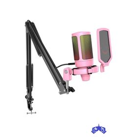 Fifine Ampligame A6T RGB USB Pembe Yayıncı Mikrofon Seti