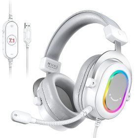 Fifine Ampligame H6 RGB 7.1 Mikrofonlu Beyaz Oyuncu Kulaklığı
