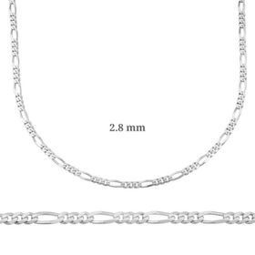 Figaro Gümüş Zincir 2.8 mm - 0.80 mikron