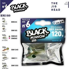 Fiiish Black Minnow BM200/6 BM1350 Extra Deep 240 gr Jig Head