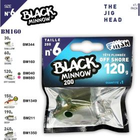 Fiiish Black Minnow BM200/6 BM1350 Extra Deep 240 gr Jig Head