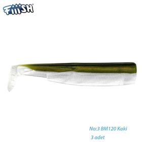 Fiiish BM120 3 BM003 3'lü Gövde Kaki Silikon Yem