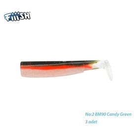 Fiiish BM90/2 BM937 3 Adet Yedek Gövde Candy Green Silikon Suni Balık Yemi