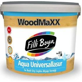 Filli Boya Woodmaxx Aqua Universallasur 15 lt Renksiz Su Bazlı Ahşap Dış Cephe Verniği