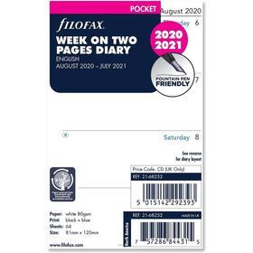 Filofax 20 Ağustos 21 Temmuz Cep Haftalık İngilizce Ajanda