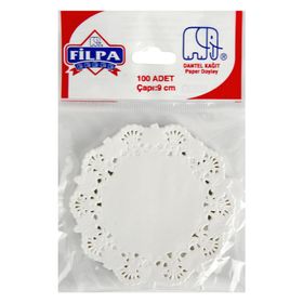 Filpa 9 cm 100'lü Kağıt Dantel Bardak Altlığı