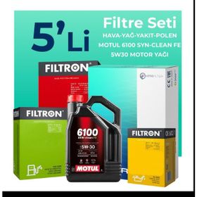 Filtron Alfa Giulietta 1.6 105 HP Motul Motor Yağlı 2010-2015 5'li Bakım Seti