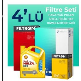 Filtron Alfa Romeo 147 1.6 TS Shell Motor Yağlı 2001-2010 4'lü Filtre Bakım Seti