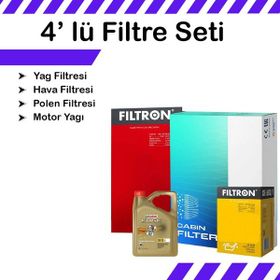 Filtron Audi A5 2.0 Dizel Castrol Motor Yağlı 2008-2017 4'lü Bakım Seti