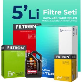 Filtron Audi A5 2.0 Dizel Motul Motor Yağlı 2008-2017 5'li Filtre Bakım Seti