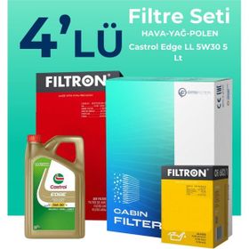 Filtron BMW 1.16D Castrol Motor Yağlı 2015-2019 4'lü Bakım Seti