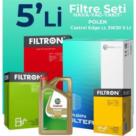 Filtron BMW 1.16D Castrol Motor Yağlı 2015-2019 5'li Filtre Bakım Seti