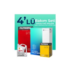 Filtron Bmw 4.18 Benzinli Shell Motor Yağlı 2015-2019 4'lü Filtre Bakım Seti